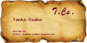 Tanka Csaba névjegykártya